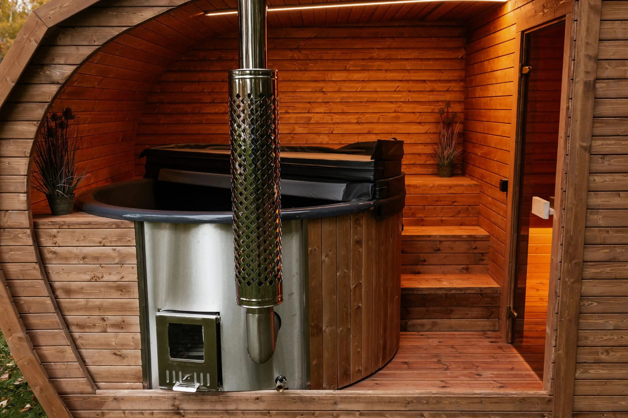 2-in-1 BUITENSAUNA + HOTTUB 4.9M x 2.45M, Ostend 2 2in1-Oasis-sauna-hot-tub-30